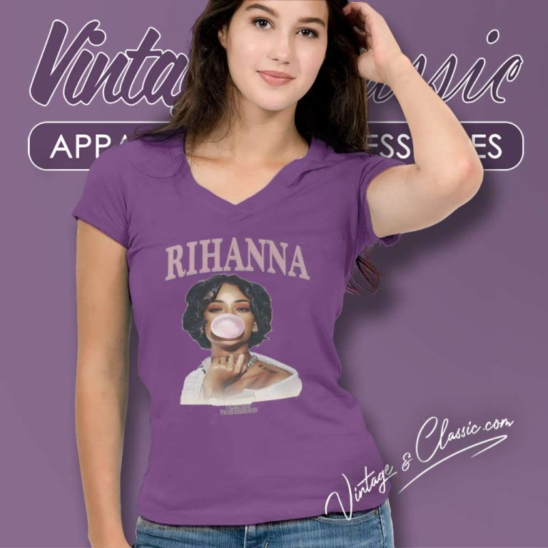 Rihanna Bubblegum Shirt V Neck TShirt Rihanna Bubblegum Shirt V Neck TShirt