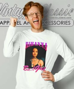 Rihanna On Purple Letter Long Sleeve Tee