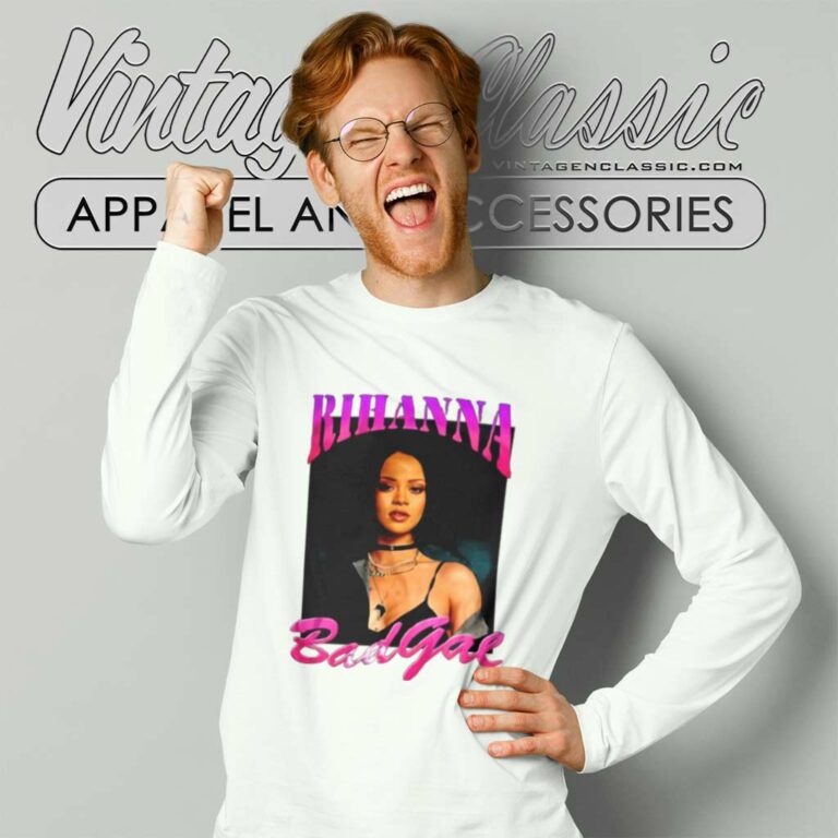 Rihanna On Purple Letter Long Sleeve Tee Rihanna On Purple Letter Long Sleeve Tee