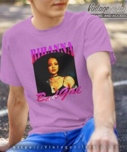Rihanna On Purple Letter T Shirt