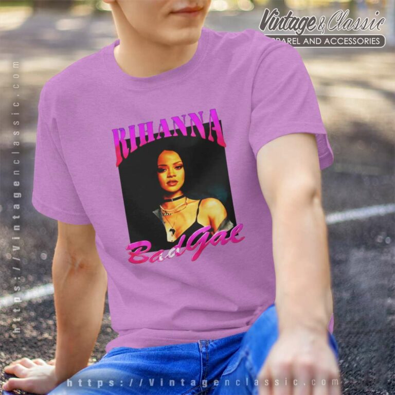 Rihanna On Purple Letter T Shirt Rihanna On Purple Letter T Shirt