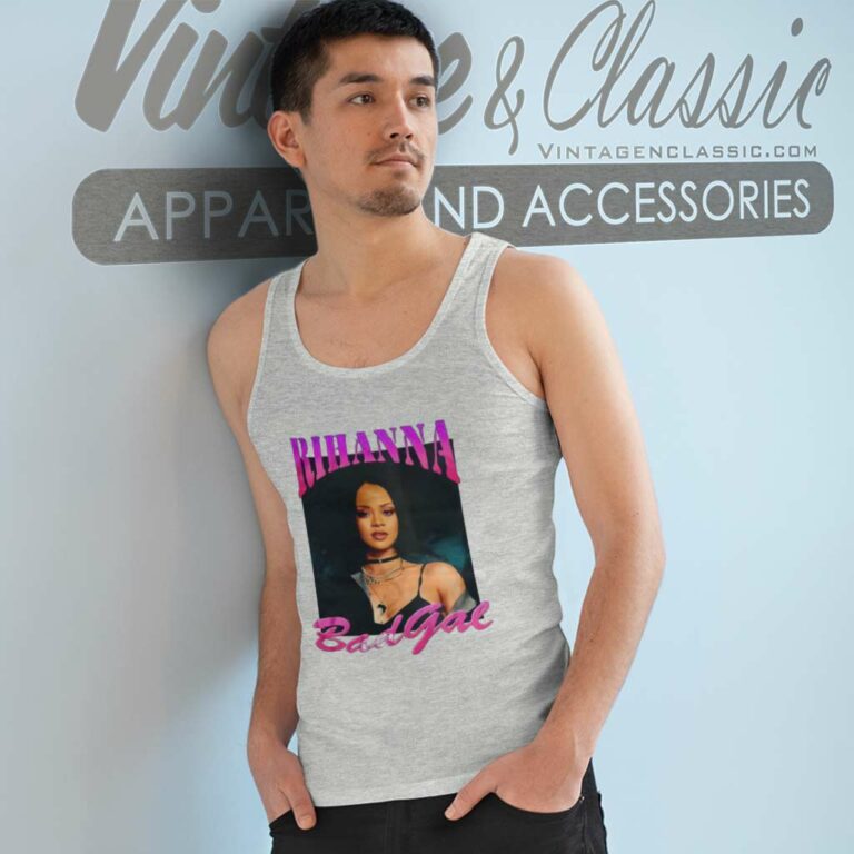 Rihanna On Purple Letter Tank Top Racerback Rihanna On Purple Letter Tank Top Racerback