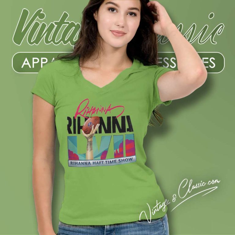 Rihanna Superbowl 2023 Halftime Show V Neck TShirt Rihanna Superbowl 2023 Halftime Show V Neck TShirt
