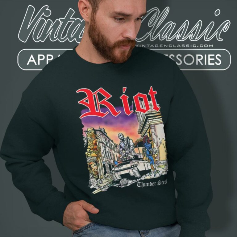 Riot V Shirt Thundersteel American Speed Metal Band Art Logo Sweatshirt Riot V Shirt Thundersteel American Speed Metal Band Art Logo Sweatshirt