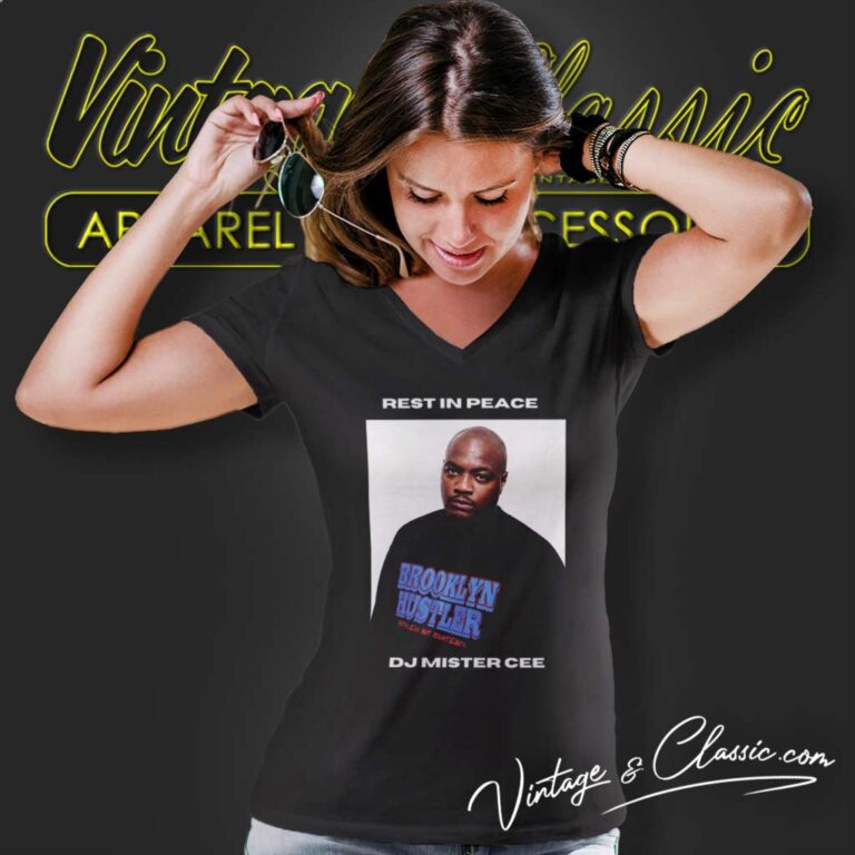 Rip Dj Mister Cee Calvin Lebrun V Neck TShirt Rip Dj Mister Cee Calvin Lebrun V Neck TShirt