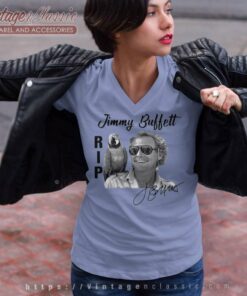 Rip Jimmy Buffett Hawaiian Signature V Neck TShirt