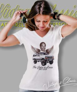 Rip Oj White Bronco With Wings The Juice Is Loose Shirt 5 Rip Oj White Bronco With Wings The Juice Is Loose V Neck TShirt