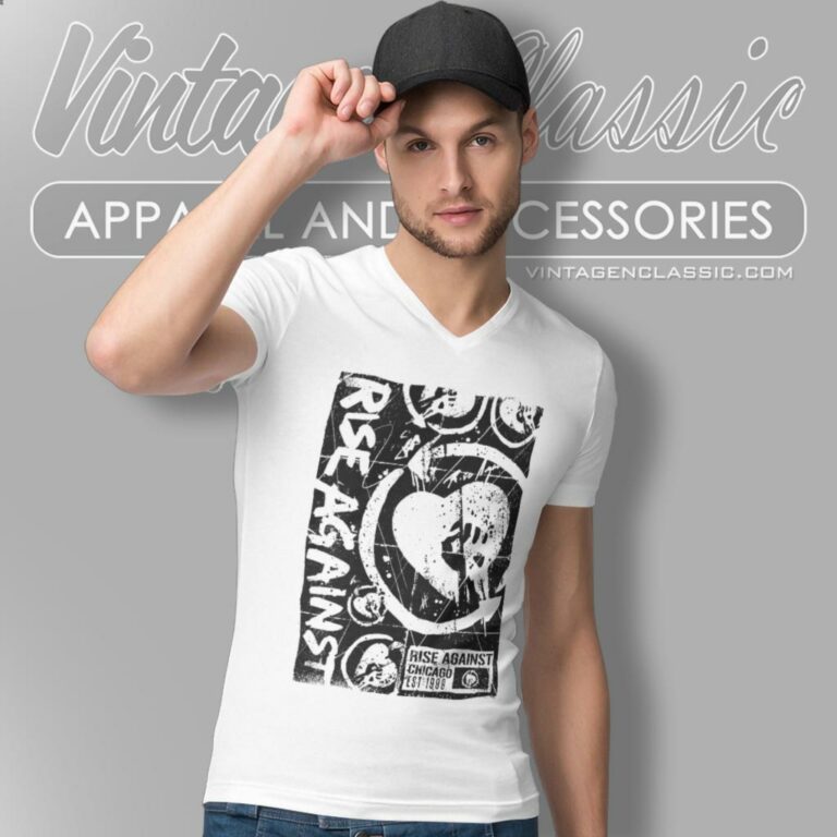 Rise Against Collage V Neck TShirt Rise Against Collage V Neck TShirt