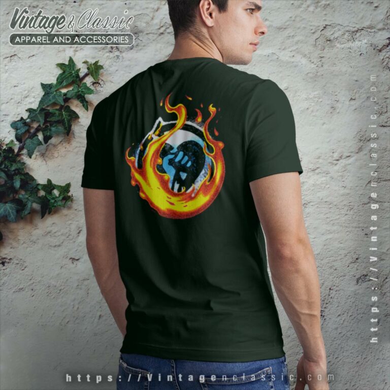 Rise Against Flamed Heartfist Backside T Shirt Rise Against Flamed Heartfist Backside T Shirt