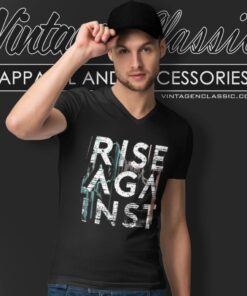 Rise Against Stacked Wolves V Neck TShirt