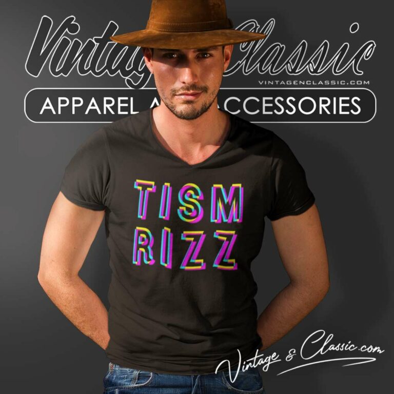 Rizz Em With The Tism Shirt Meme Gift V Neck TShirt Rizz Em With The Tism Shirt Meme Gift V Neck TShirt