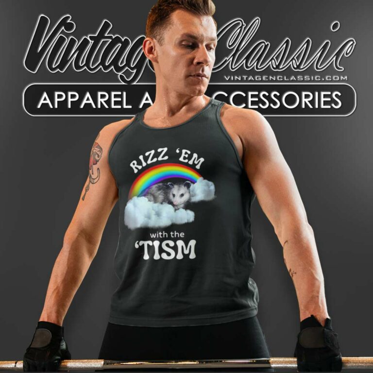Rizz Em With The Tism Shirt Rainbow Autism Tank Top Racerback Rizz Em With The Tism Shirt Rainbow Autism Tank Top Racerback