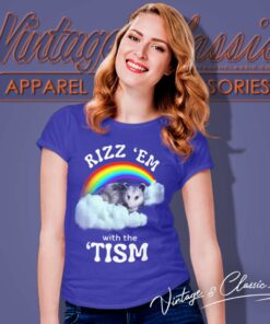 Rizz Em With The Tism Shirt Rainbow Autism Women TShirt