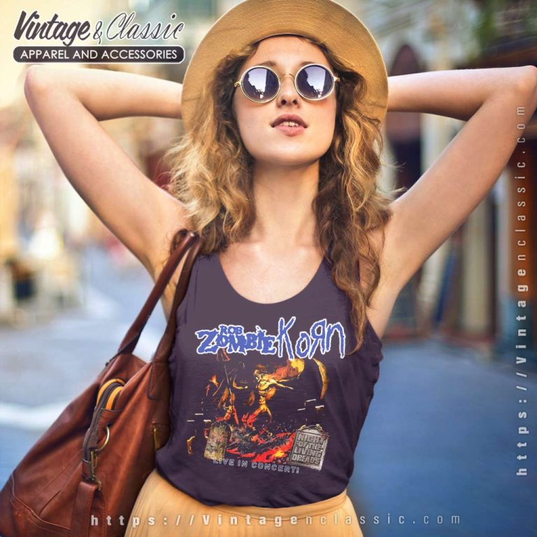 Rob Zombie Korn Live In Concert Tank Top Racerback Rob Zombie Korn Live In Concert Tank Top Racerback