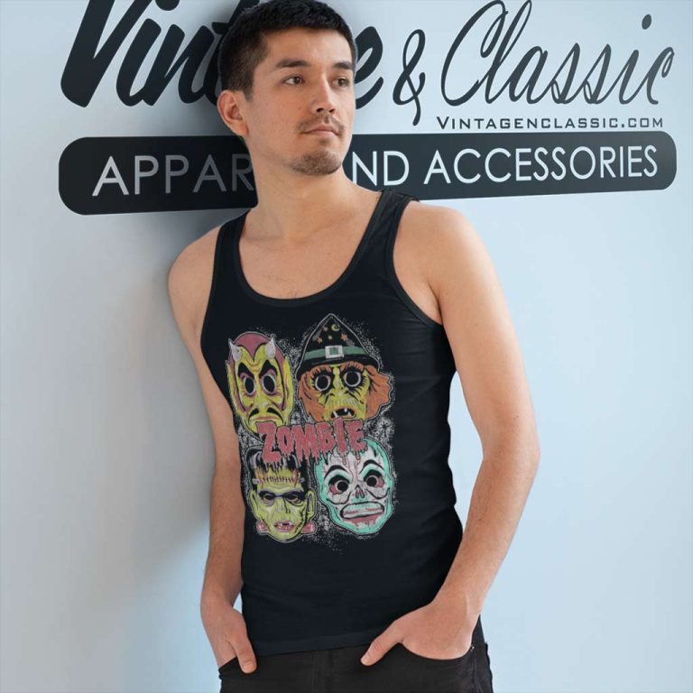 Rob Zombie Mask Work Tank Top Racerback Rob Zombie Mask Work Tank Top Racerback