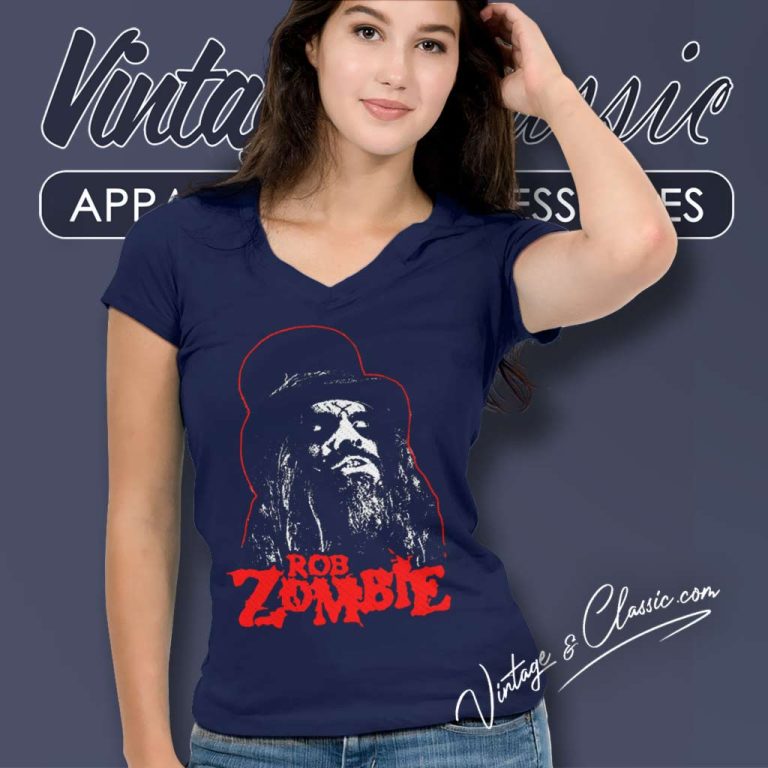 Rob Zombie Portrait V Neck TShirt Rob Zombie Portrait V Neck TShirt