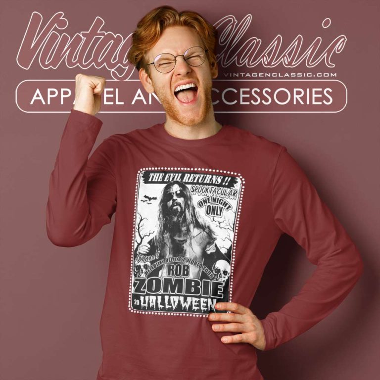 Rob Zombie Shirt 2009 Spooktacular Tour Long Sleeve Tee Rob Zombie Shirt 2009 Spooktacular Tour Long Sleeve Tee