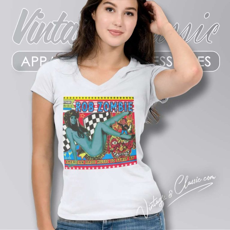 Rob Zombie Shirt American Made Music V Neck TShirt Rob Zombie Shirt American Made Music V Neck TShirt