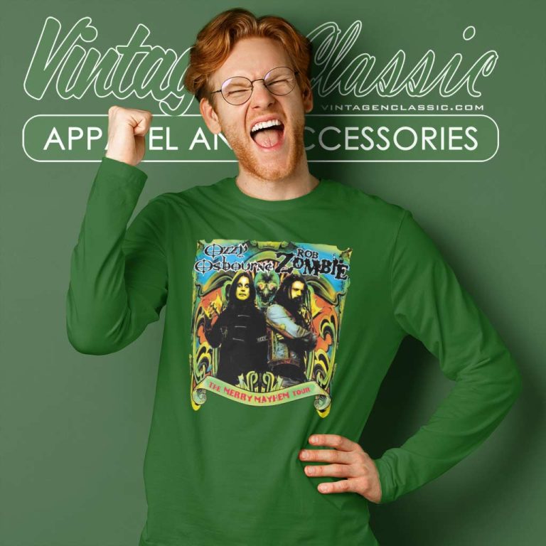 Rob Zombie Shirt Merry Mayhem Tour Long Sleeve Tee Rob Zombie Shirt Merry Mayhem Tour Long Sleeve Tee