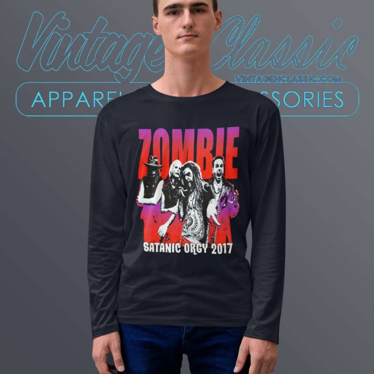 Rob Zombie Shirt Satanic Orgy 2017 Long Sleeve Tee Rob Zombie Shirt Satanic Orgy 2017 Long Sleeve Tee