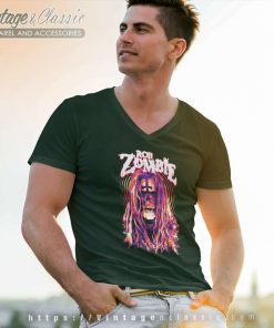 Rob Zombie Skull Hypnosis Shirt 6 Rob Zombie Skull Hypnosis V Neck TShirt