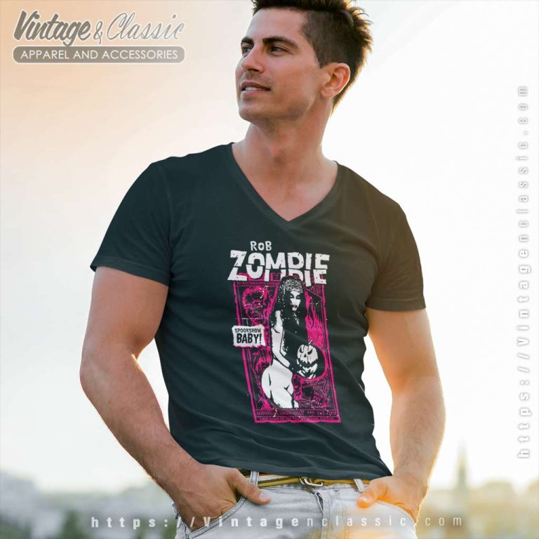 Rob Zombie Spookshow V Neck TShirt Rob Zombie Spookshow V Neck TShirt
