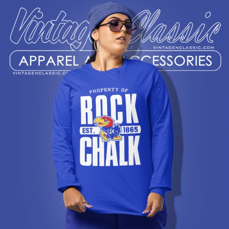 Rock Chalk Jayhawk University Of Kansas Long Sleeve Tee Rock Chalk Jayhawk University Of Kansas Long Sleeve Tee
