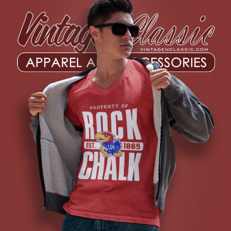 Rock Chalk Jayhawk University Of Kansas V Neck TShirt Rock Chalk Jayhawk University Of Kansas V Neck TShirt