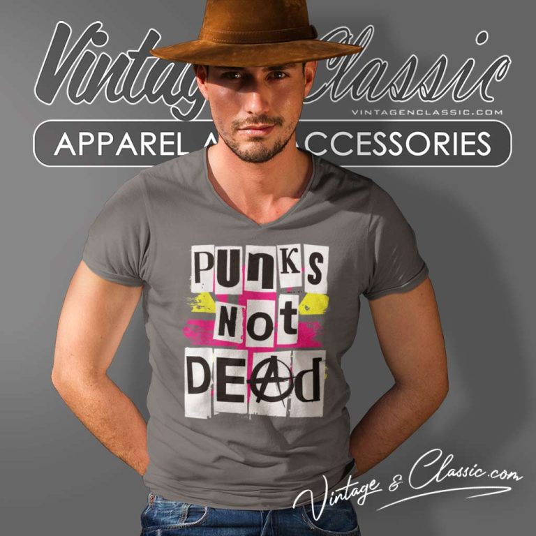 Rock Fans Punks Not Dead V Neck TShirt Rock Fans Punks Not Dead V Neck TShirt