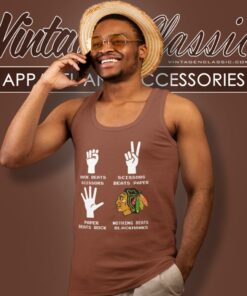Rock Paper Scissors Nothing Beats The Chicago Blackhawks Tank Top Racerback
