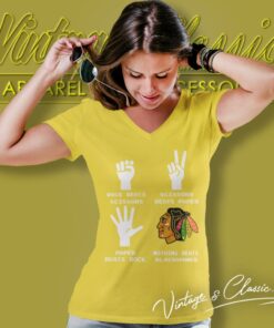 Rock Paper Scissors Nothing Beats The Chicago Blackhawks V Neck TShirt
