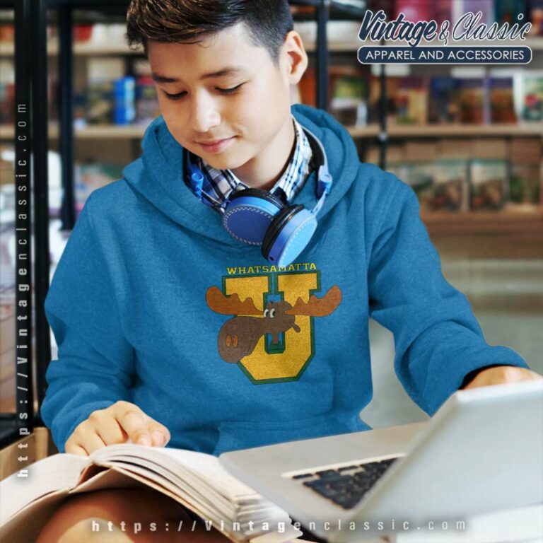 Rocky And Bullwinkle Shirt Whatsamatta University Cartoon Kid Hoodie Rocky And Bullwinkle Shirt Whatsamatta University Cartoon Kid Hoodie