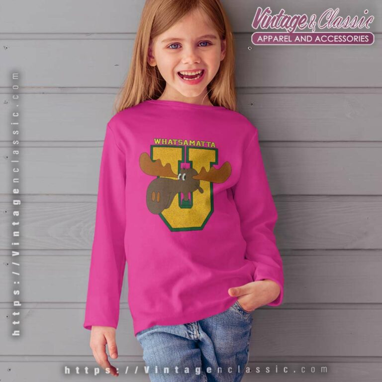 Rocky And Bullwinkle Shirt Whatsamatta University Cartoon Kid Long Sleeve Rocky And Bullwinkle Shirt Whatsamatta University Cartoon Kid Long Sleeve