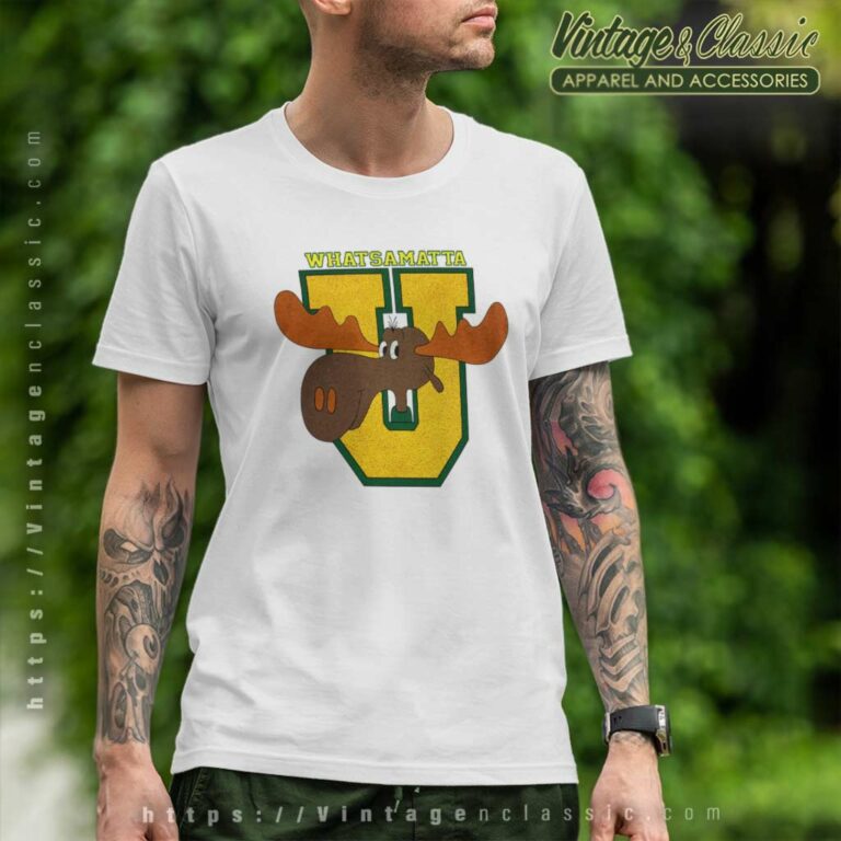 Rocky And Bullwinkle Shirt Whatsamatta University Cartoon T Shirt Rocky And Bullwinkle Shirt Whatsamatta University Cartoon T Shirt