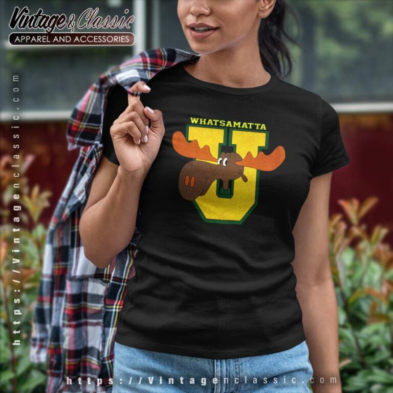 Rocky And Bullwinkle Shirt Whatsamatta University Cartoon Women TShirt Rocky And Bullwinkle Shirt Whatsamatta University Cartoon Women TShirt