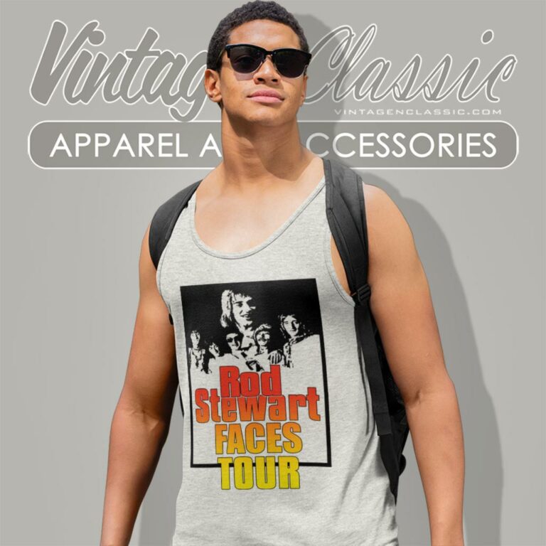 Rod Stewart 1975 Faces Tour Tank Top Racerback Rod Stewart 1975 Faces Tour Tank Top Racerback