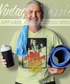 Rod Stewart 1975 Faces Tour Shirt 5 Rod Stewart 1975 Faces Tour V Neck TShirt