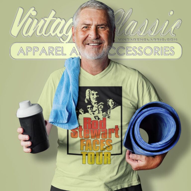 Rod Stewart 1975 Faces Tour V Neck TShirt Rod Stewart 1975 Faces Tour V Neck TShirt