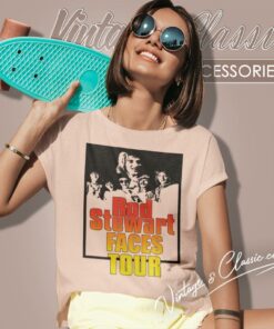 Rod Stewart 1975 Faces Tour Shirt 6 Rod Stewart 1975 Faces Tour Women T Shirt