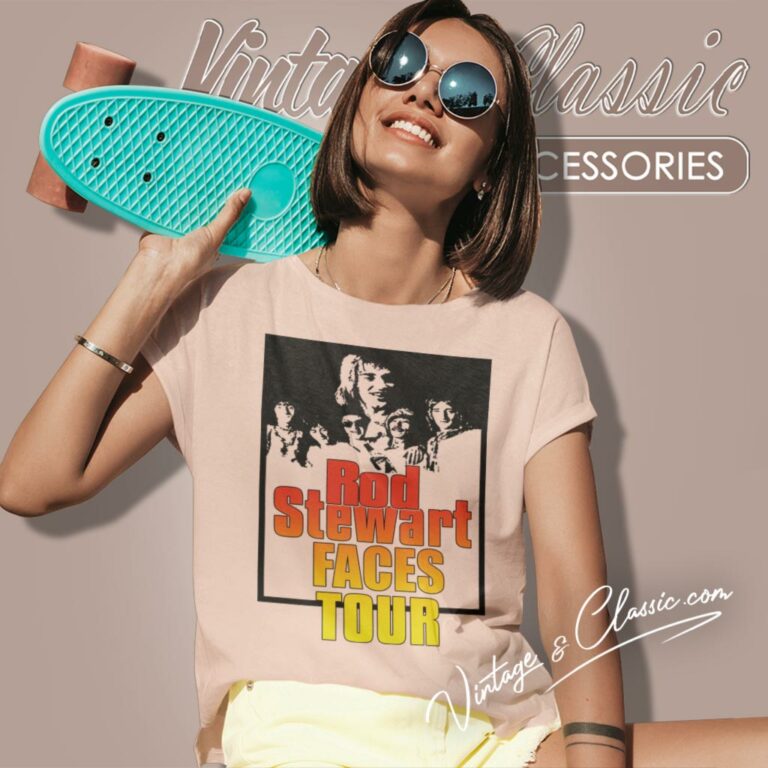 Rod Stewart 1975 Faces Tour Women T Shirt Rod Stewart 1975 Faces Tour Women T Shirt