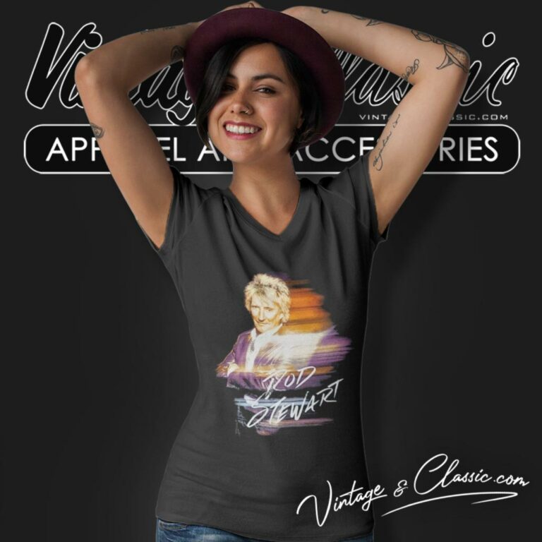 Rod Stewart 2017 Concert V Neck TShirt Rod Stewart 2017 Concert V Neck TShirt