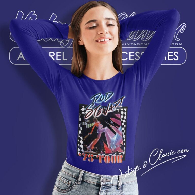 Rod Stewart 75 Tour Retro Long Sleeve Tee Rod Stewart 75 Tour Retro Long Sleeve Tee
