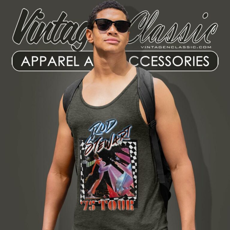 Rod Stewart 75 Tour Retro Tank Top Racerback Rod Stewart 75 Tour Retro Tank Top Racerback