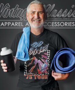 Rod Stewart 75 Tour Retro V Neck TShirt
