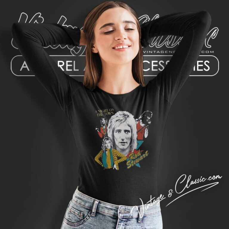 Rod Stewart A Night On The Town Long Sleeve Tee Rod Stewart A Night On The Town Long Sleeve Tee