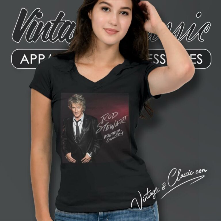 Rod Stewart Another Country Album V Neck TShirt Rod Stewart Another Country Album V Neck TShirt