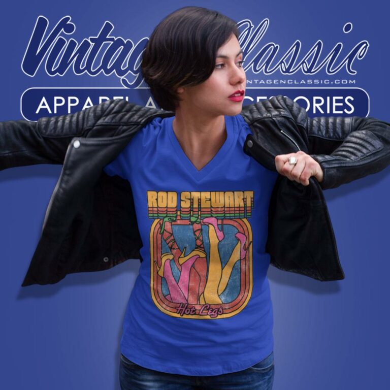 Rod Stewart Hot Legs Song V Neck TShirt Rod Stewart Hot Legs Song V Neck TShirt