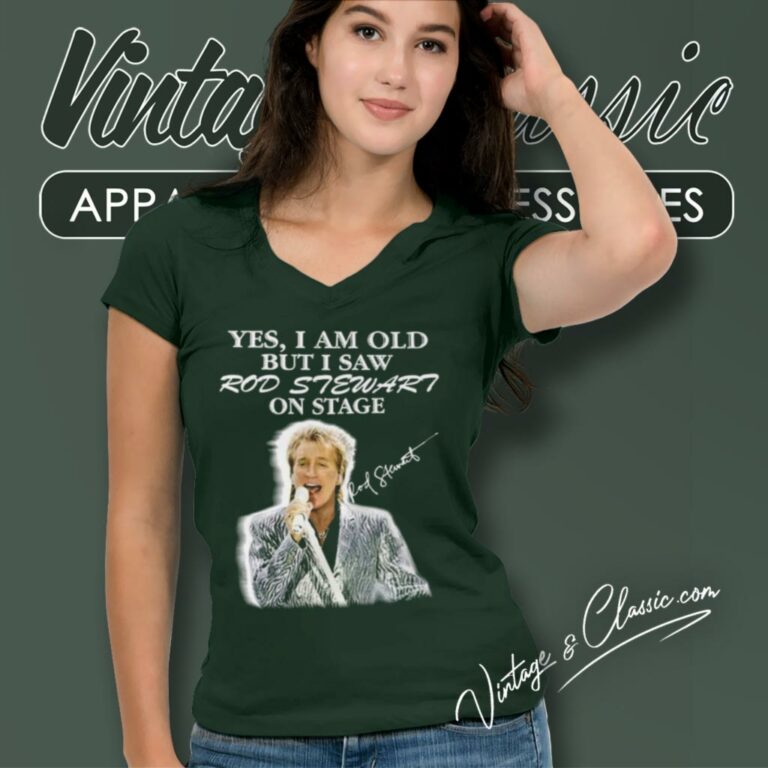 Rod Stewart On Stage V Neck TShirt Rod Stewart On Stage V Neck TShirt