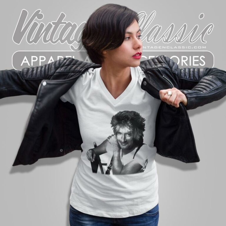 Rod Stewart Out Of Order Tour V Neck TShirt Rod Stewart Out Of Order Tour V Neck TShirt