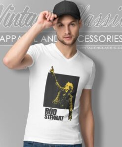 Rod Stewart Pointing Photo V Neck TShirt